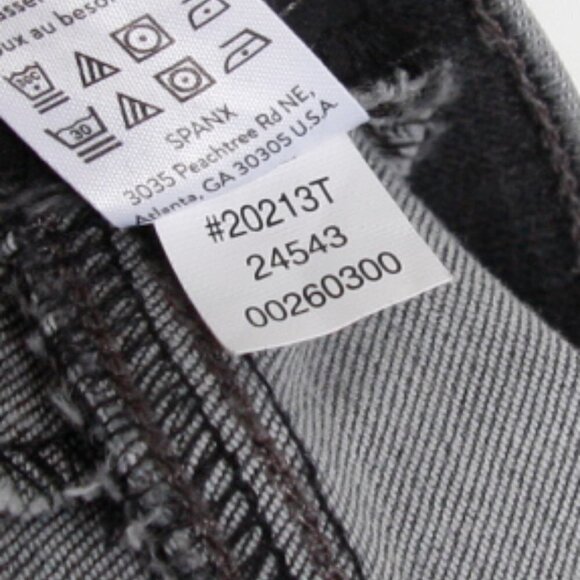 Spanx Distressed Skinny Jeans Raw Hem Vintage Grey XS - Picture 10 of 11